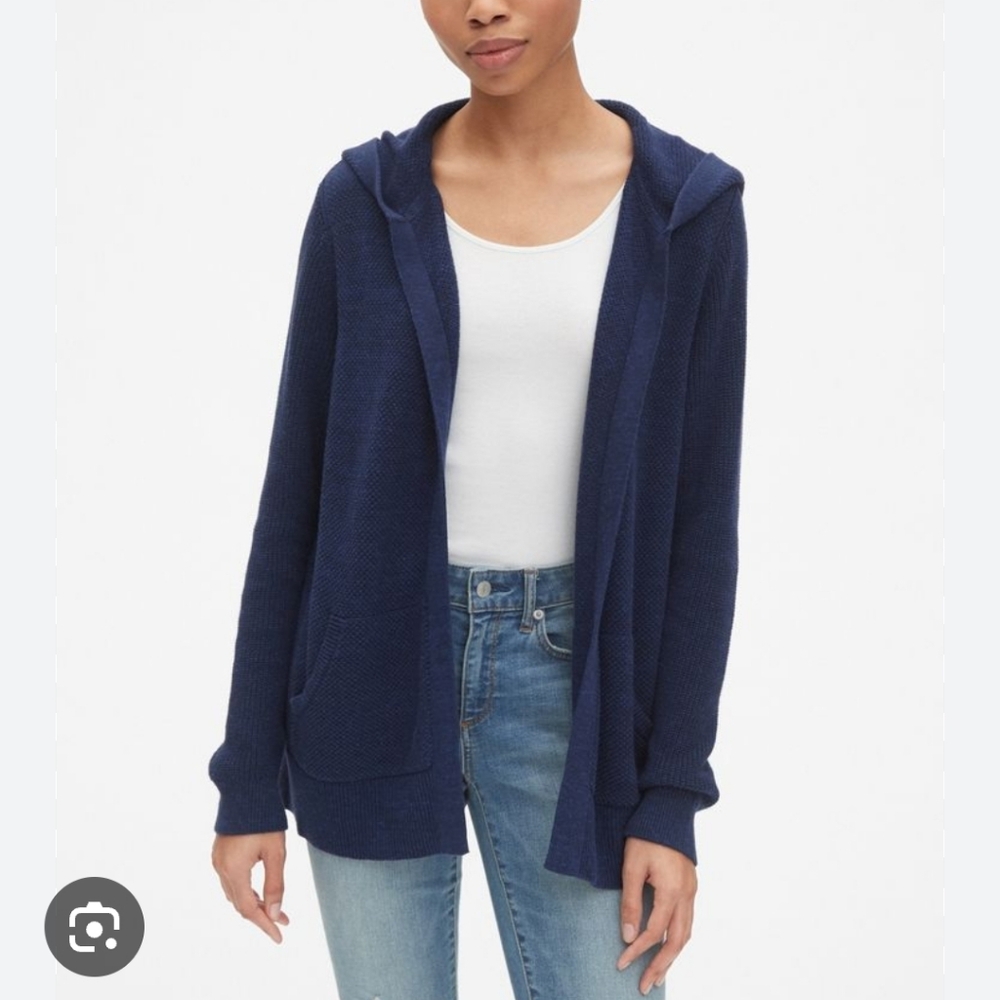 Black Open Hooded Cardigan